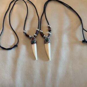 Boho Alligator Tooth Pendant Necklaces from Costa Rica